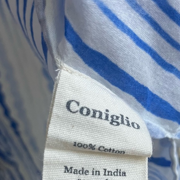 Coniglio Palm Beach | Blue White Classic Button Down Wave Stripe - Picture 3 of 6